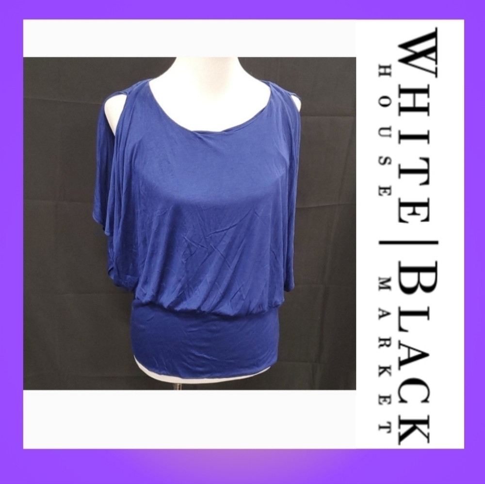 WHBM Blue Butterfly Blouse SZ MD